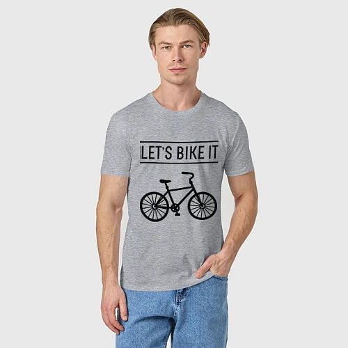 Мужская футболка Lets bike it / Меланж – фото 3