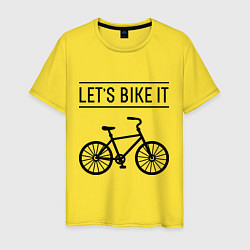 Футболка хлопковая мужская Lets bike it цвета желтый — фото 1