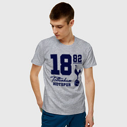 Футболка хлопковая мужская FC Tottenham 1882 цвета меланж — фото 2