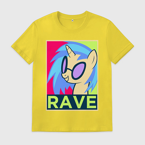 Мужская футболка DJ Pon-3 RAVE / Желтый – фото 1