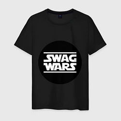 Футболка хлопковая мужская SWAG Wars, цвет: черный