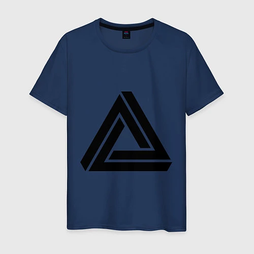 Мужская футболка Triangle Visual Illusion / Тёмно-синий – фото 1