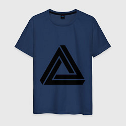 Футболка хлопковая мужская Triangle Visual Illusion, цвет: тёмно-синий