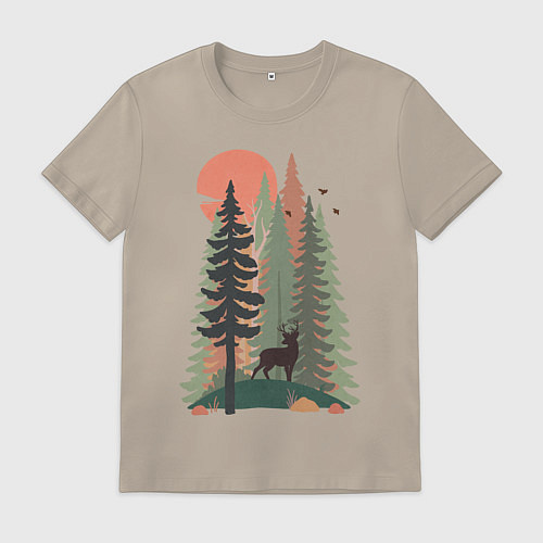 Мужская футболка Forest Adventure / Миндальный – фото 1