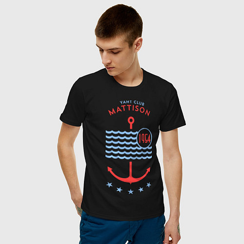 Мужская футболка MATTISON яхт-клуб / Черный – фото 3