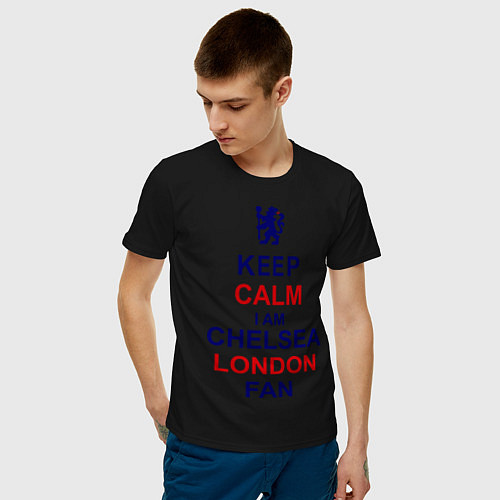 Мужская футболка Keep Calm & Chelsea London fan / Черный – фото 3