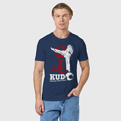 Футболка хлопковая мужская Kudo, цвет: тёмно-синий — фото 2