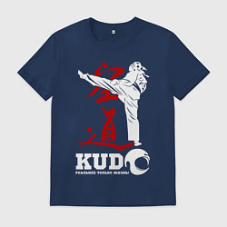 Футболка хлопковая мужская Kudo, цвет: тёмно-синий