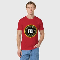 Футболка хлопковая мужская FBI Departament, цвет: красный — фото 2