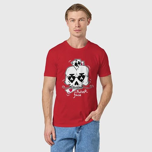 Мужская футболка Poker Face / Красный – фото 3