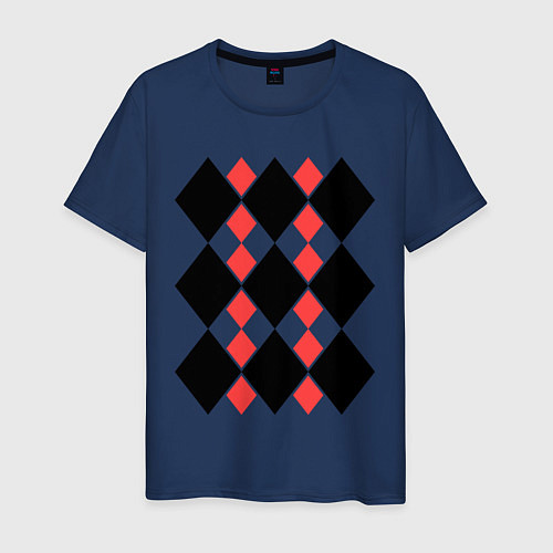 Мужская футболка Ромбический узор / Тёмно-синий – фото 1