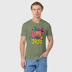 Футболка хлопковая мужская Love JoJo, цвет: авокадо — фото 2