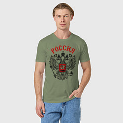Футболка хлопковая мужская Россия, цвет: авокадо — фото 2