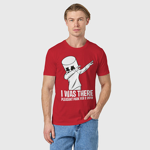 Мужская футболка Marshmello: I was there / Красный – фото 3