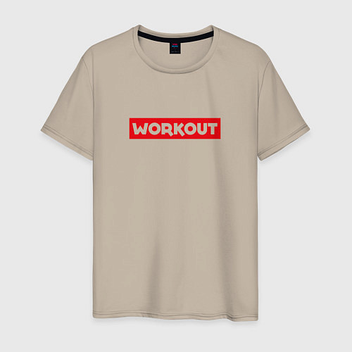 Мужская футболка Obey workout / Миндальный – фото 1