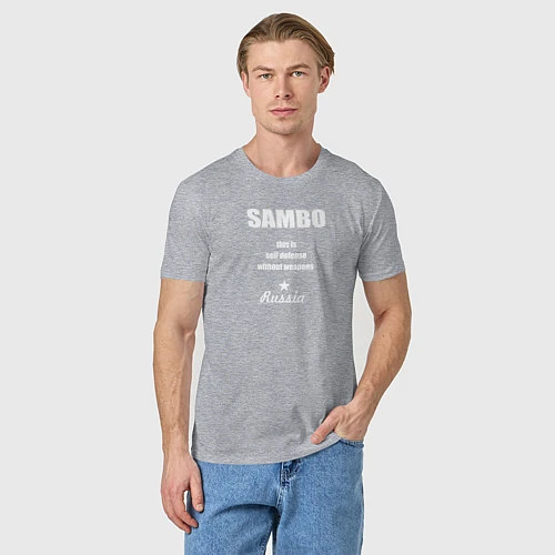 Мужская футболка Sambo Russia / Меланж – фото 3