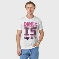 Футболка хлопковая мужская Dance is my life, цвет: белый — фото 2