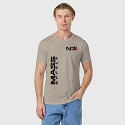 Футболка хлопковая мужская MASS EFFECT N7, цвет: миндальный — фото 2