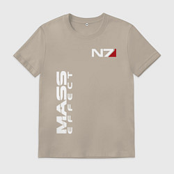 Футболка хлопковая мужская MASS EFFECT N7, цвет: миндальный