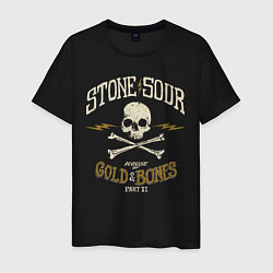 Футболка хлопковая мужская Stone Sour: Gold Bones цвета черный — фото 1