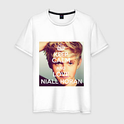 Футболка хлопковая мужская Keep Calm & Love Niall Horan, цвет: белый