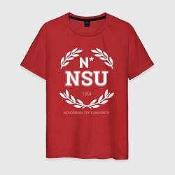 Футболка хлопковая мужская NSU, цвет: красный