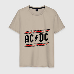 Футболка хлопковая мужская AC/DC Voltage, цвет: миндальный