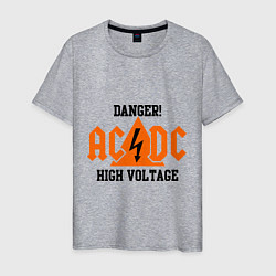 Футболка хлопковая мужская AC/DC: High Voltage, цвет: меланж