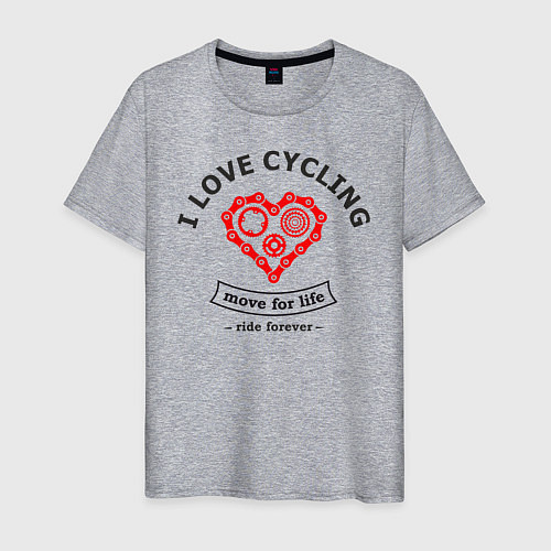 Мужская футболка I Love Cycling / Меланж – фото 1