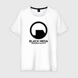 Футболка хлопковая мужская Black Mesa: Research Facility, цвет: белый