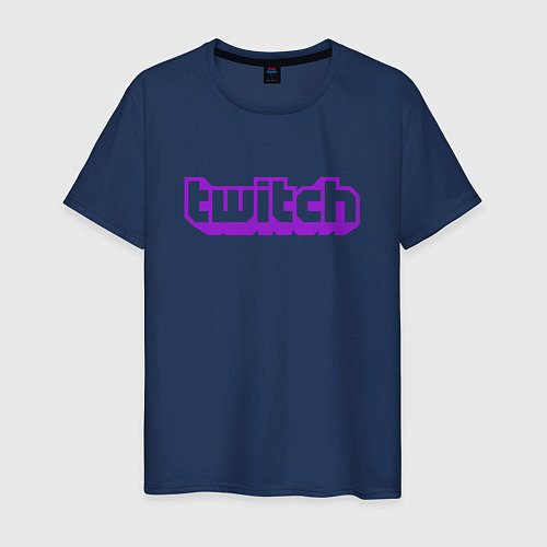 Мужская футболка Twitch Logo / Тёмно-синий – фото 1