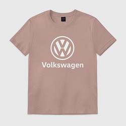 Футболка хлопковая мужская VOLKSWAGEN, цвет: пыльно-розовый