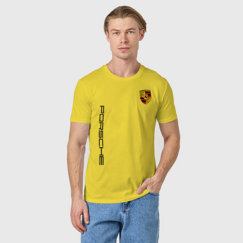 Мужская футболка PORSCHE / Желтый – фото 3