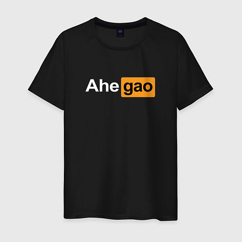 Мужская футболка Ahegao: Pornhub Style / Черный – фото 1