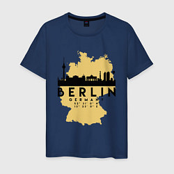 Футболка хлопковая мужская Берлин - Германия, цвет: тёмно-синий