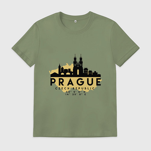 Мужская футболка Прага - Чехия / Авокадо – фото 1