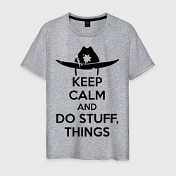 Футболка хлопковая мужская Keep Calm & Do Stuff Things, цвет: меланж