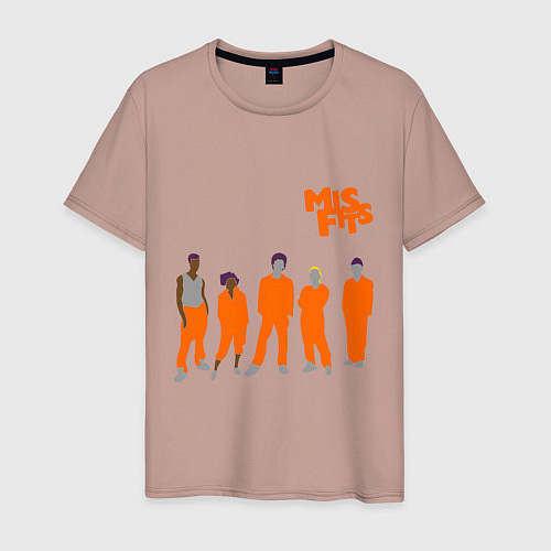 Мужская футболка Misfits Orange / Пыльно-розовый – фото 1