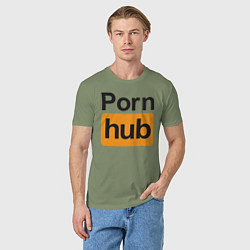 Футболка хлопковая мужская PornHub, цвет: авокадо — фото 2
