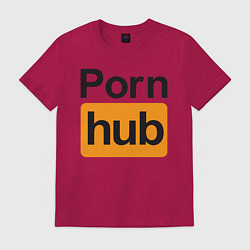 Футболка хлопковая мужская PornHub, цвет: маджента