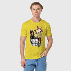 Футболка хлопковая мужская GTA 5: Man & Dog, цвет: желтый — фото 2
