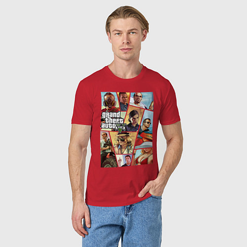 Мужская футболка GTA 5: Stories / Красный – фото 3