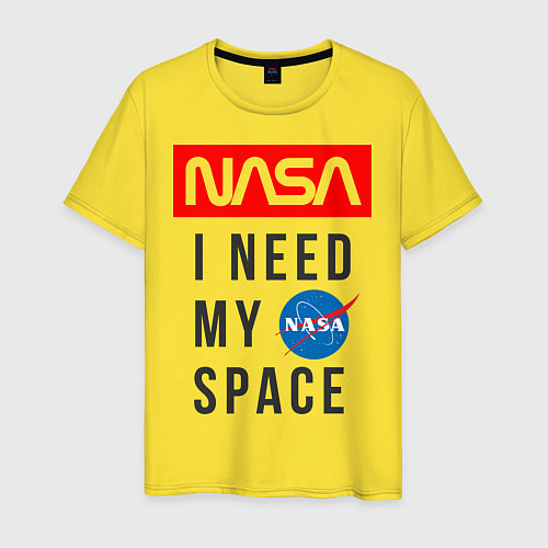 Мужская футболка Nasa i need my space / Желтый – фото 1