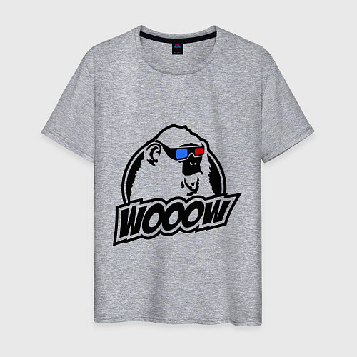 Мужская футболка Wooow Monkey / Меланж – фото 1