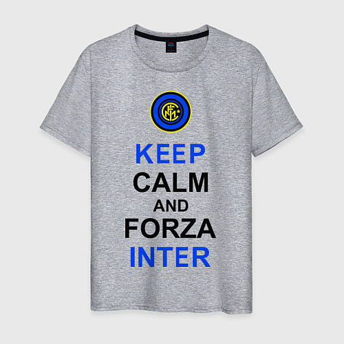 Мужская футболка Keep Calm & Forza Inter / Меланж – фото 1