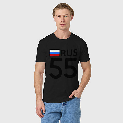 Мужская футболка RUS 55 / Черный – фото 3