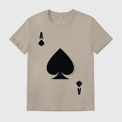 Футболка хлопковая мужская Пиковый туз, цвет: миндальный