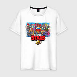 Футболка хлопковая мужская BRAWL STARS, цвет: белый