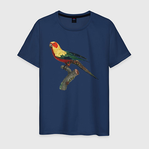Мужская футболка Попугай аратинга / Тёмно-синий – фото 1