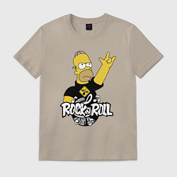 Футболка хлопковая мужская Rock n Roll, цвет: миндальный